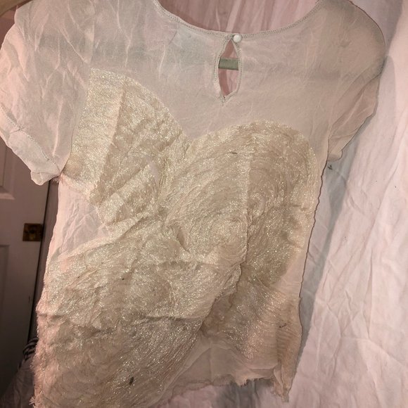 Yoana Baraschi ruffled romantic circles shimmery top XS - Picture 3 of 4